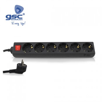 Base múltipla 6 tomadas + interruptor Ref. 0000031